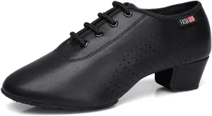 Mens Boys Latin Dance Shoes Lace-up Ballroom Shoes Tango Waltz Salsa Professional Modern Dance Performance Shoes