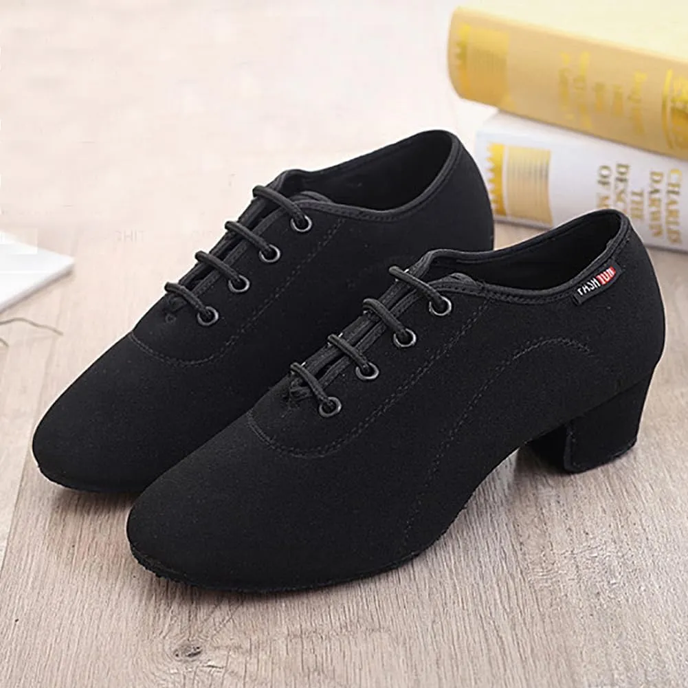 Mens Boys Latin Dance Shoes Lace-up Ballroom Shoes Tango Waltz Salsa Professional Modern Dance Performance Shoes