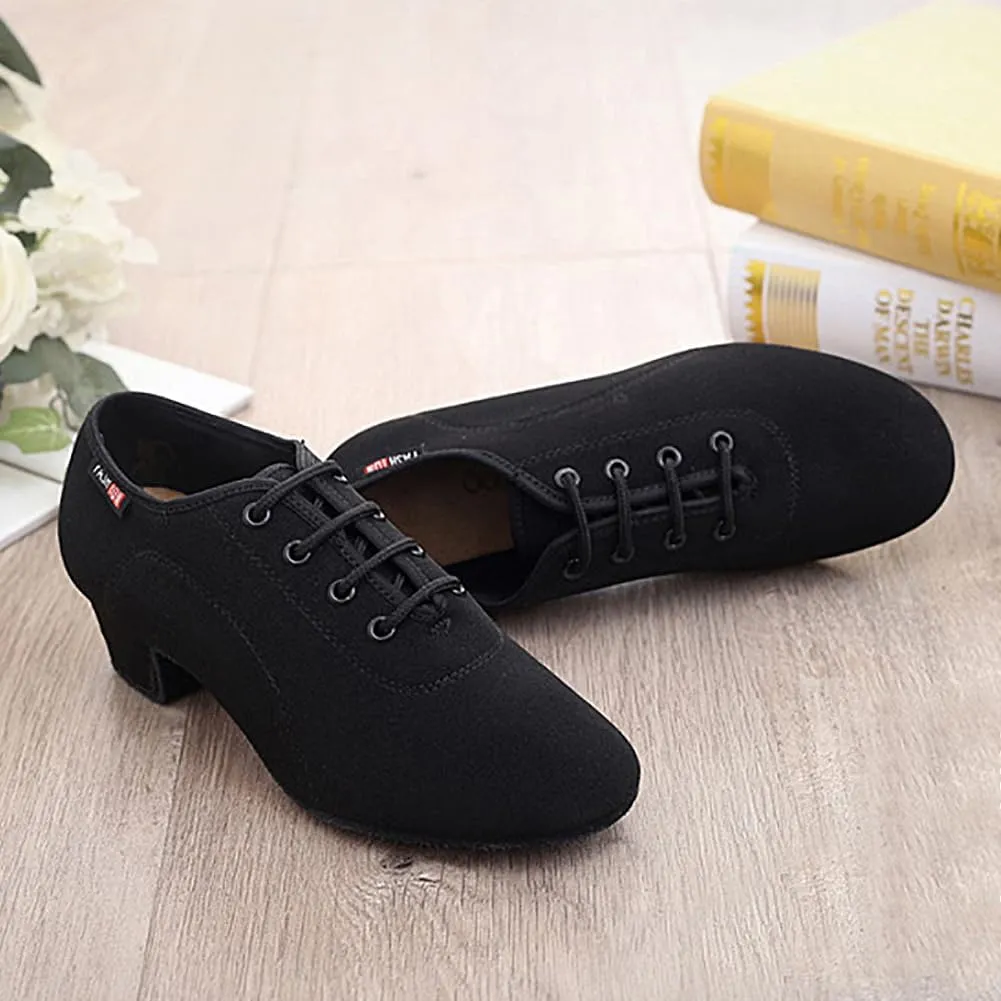 Mens Boys Latin Dance Shoes Lace-up Ballroom Shoes Tango Waltz Salsa Professional Modern Dance Performance Shoes