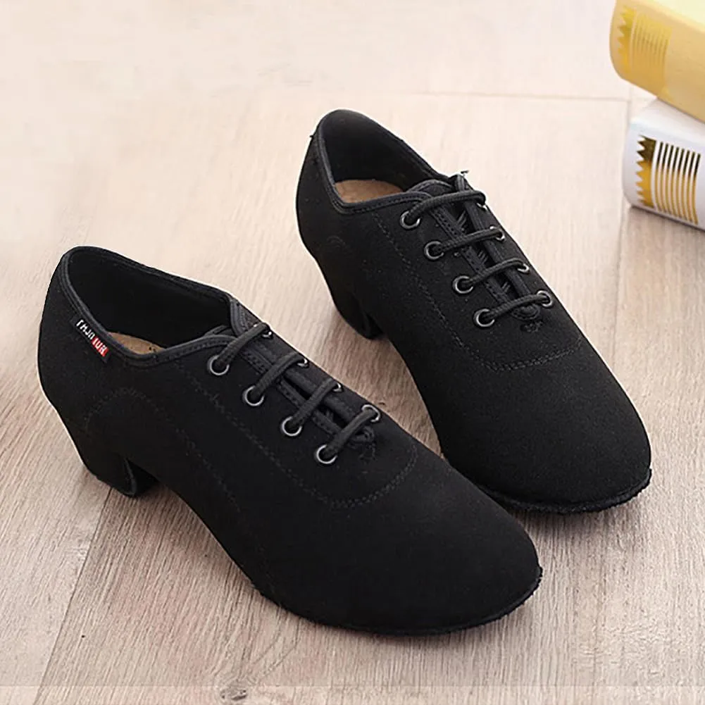 Mens Boys Latin Dance Shoes Lace-up Ballroom Shoes Tango Waltz Salsa Professional Modern Dance Performance Shoes
