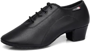 Mens Boys Latin Dance Shoes Lace-up Ballroom Shoes Tango Waltz Salsa Professional Modern Dance Performance Shoes