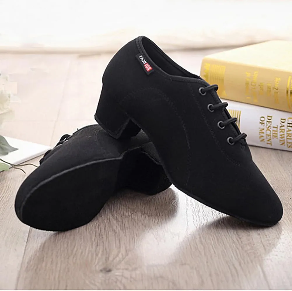 Mens Boys Latin Dance Shoes Lace-up Ballroom Shoes Tango Waltz Salsa Professional Modern Dance Performance Shoes