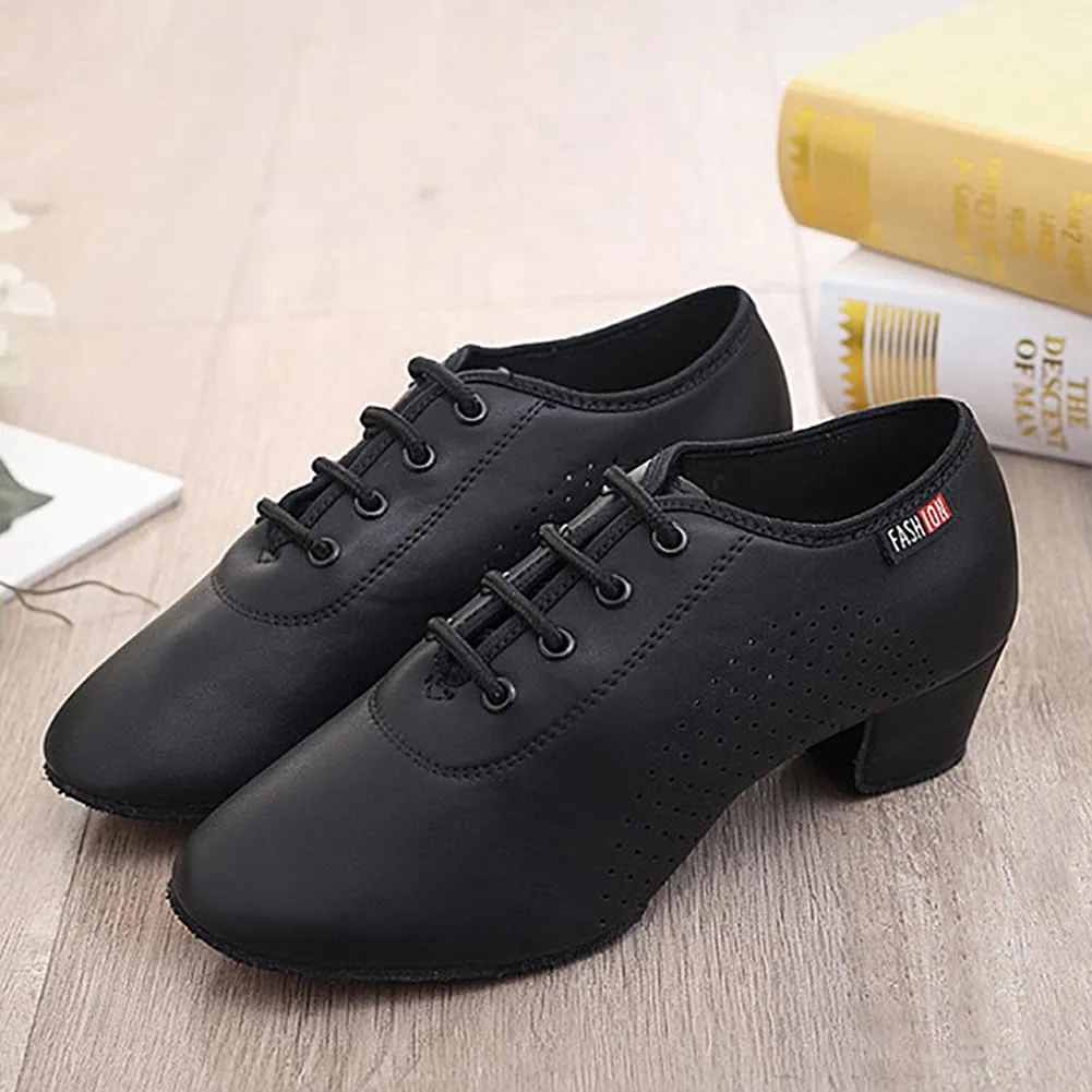 Mens Boys Latin Dance Shoes Lace-up Ballroom Shoes Tango Waltz Salsa Professional Modern Dance Performance Shoes