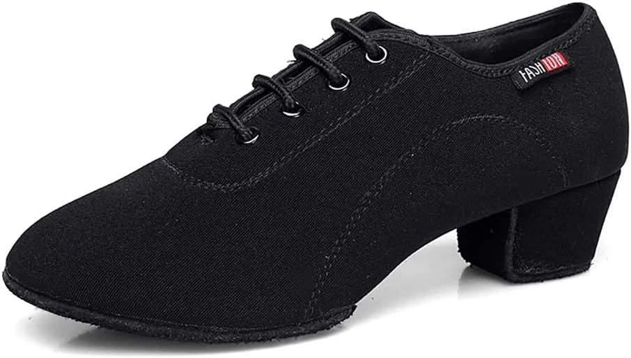 Mens Boys Latin Dance Shoes Lace-up Ballroom Shoes Tango Waltz Salsa Professional Modern Dance Performance Shoes