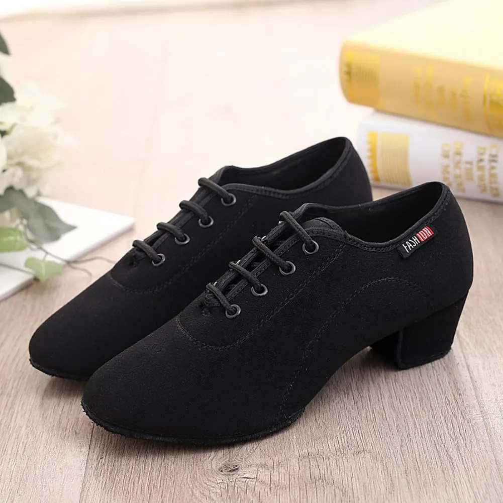 Mens Boys Latin Dance Shoes Lace-up Ballroom Shoes Tango Waltz Salsa Professional Modern Dance Performance Shoes