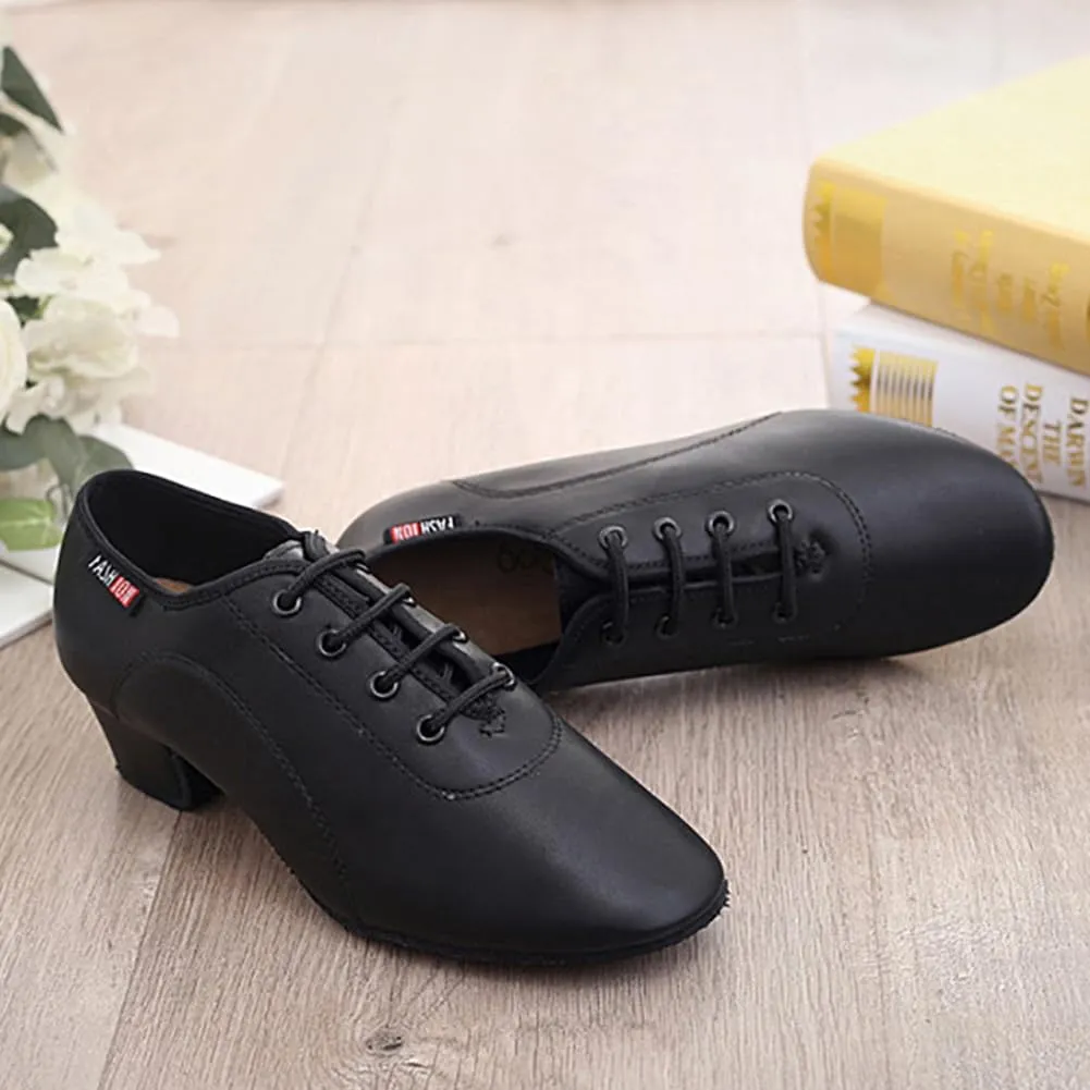 Mens Boys Latin Dance Shoes Lace-up Ballroom Shoes Tango Waltz Salsa Professional Modern Dance Performance Shoes