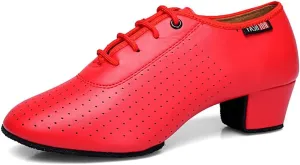 Mens Boys Latin Dance Shoes Lace-up Ballroom Shoes Tango Waltz Salsa Professional Modern Dance Performance Shoes