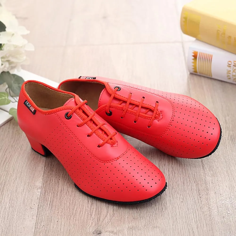 Mens Boys Latin Dance Shoes Lace-up Ballroom Shoes Tango Waltz Salsa Professional Modern Dance Performance Shoes