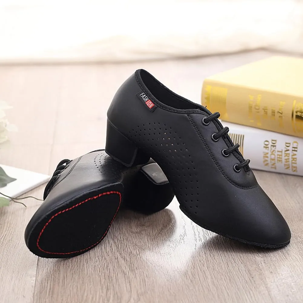 Mens Boys Latin Dance Shoes Lace-up Ballroom Shoes Tango Waltz Salsa Professional Modern Dance Performance Shoes