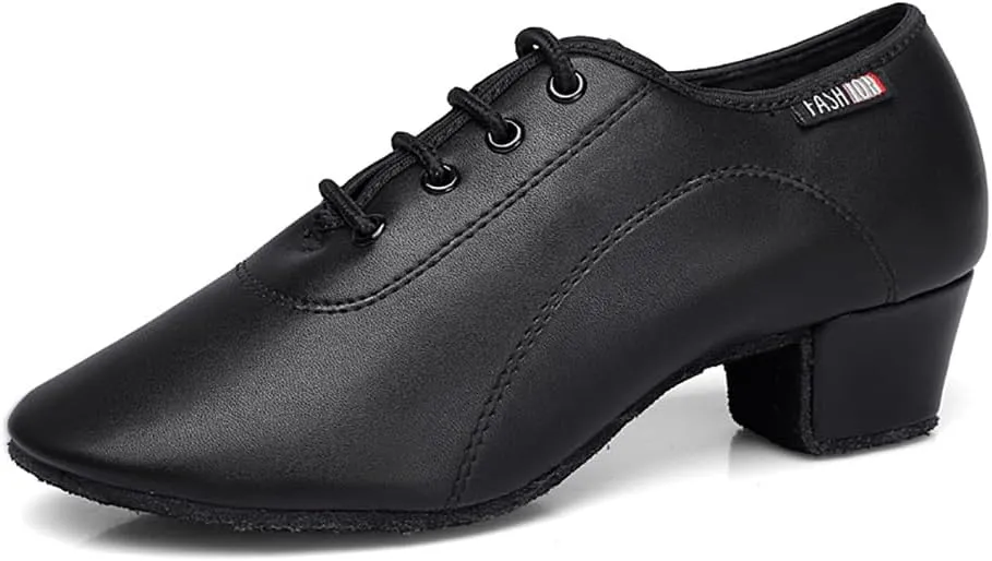 Mens Boys Latin Dance Shoes Lace-up Ballroom Shoes Tango Waltz Salsa Professional Modern Dance Performance Shoes