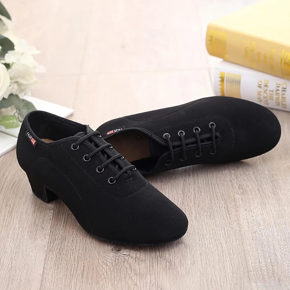 Mens Boys Latin Dance Shoes Lace-up Ballroom Shoes Tango Waltz Salsa Professional Modern Dance Performance Shoes