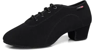 Mens Boys Latin Dance Shoes Lace-up Ballroom Shoes Tango Waltz Salsa Professional Modern Dance Performance Shoes