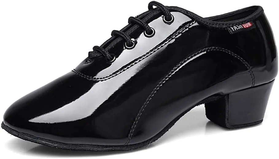 Mens Boys Latin Dance Shoes Lace-up Ballroom Shoes Tango Waltz Salsa Professional Modern Dance Performance Shoes