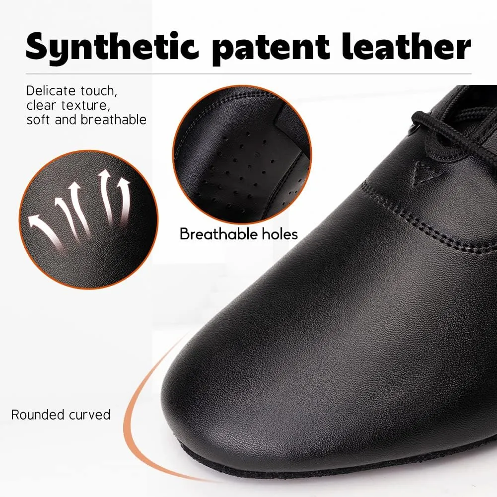 Men's Latin Dance Shoes Lace-up Boys Ballroom Shoes Tango Waltz Salsa Modern Dance Performance Professional Shoes