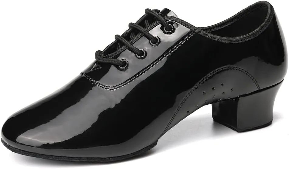 Men's Latin Dance Shoes Lace-up Boys Ballroom Shoes Tango Waltz Salsa Modern Dance Performance Professional Shoes