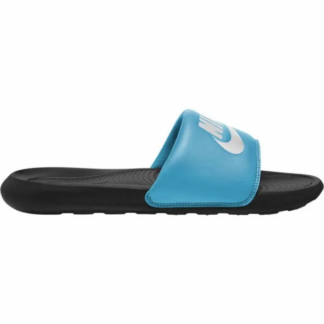 Men's Nike Victori One Slides (Black/Chlorine Blue)(CN9675-009)