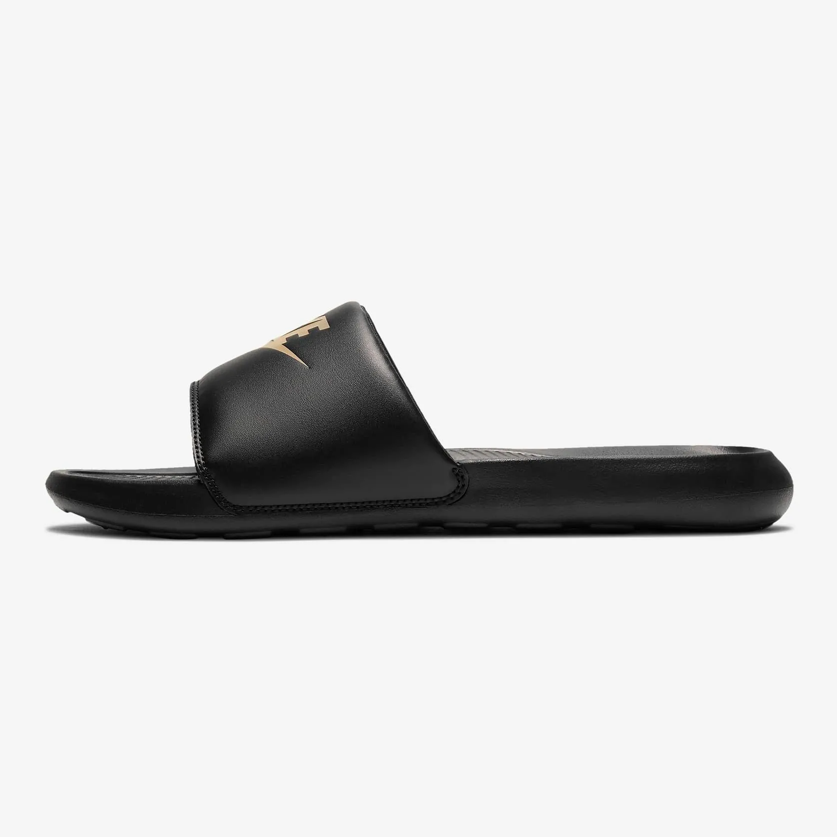 Men's Nike Victori One Slides "Black Metallic Gold" (CN9675-006)