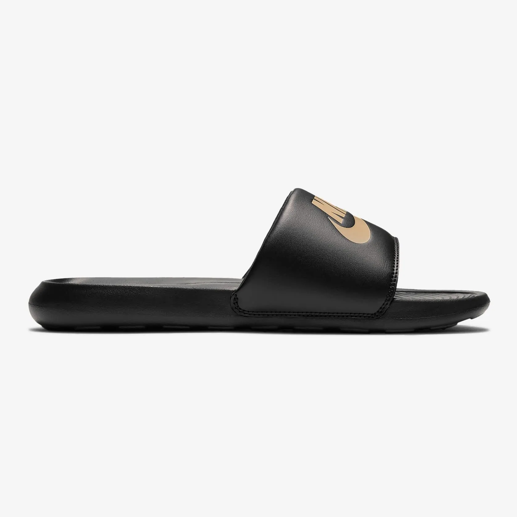 Men's Nike Victori One Slides "Black Metallic Gold" (CN9675-006)