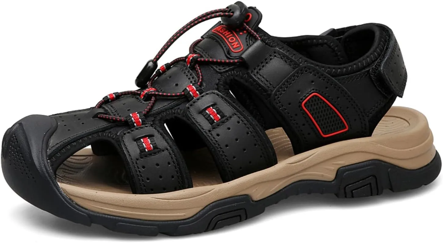 Mens Sandals Athletic Hiking Sandals Closed Toe Anti Slip Outdoor Waterproof Walking Water Shoes