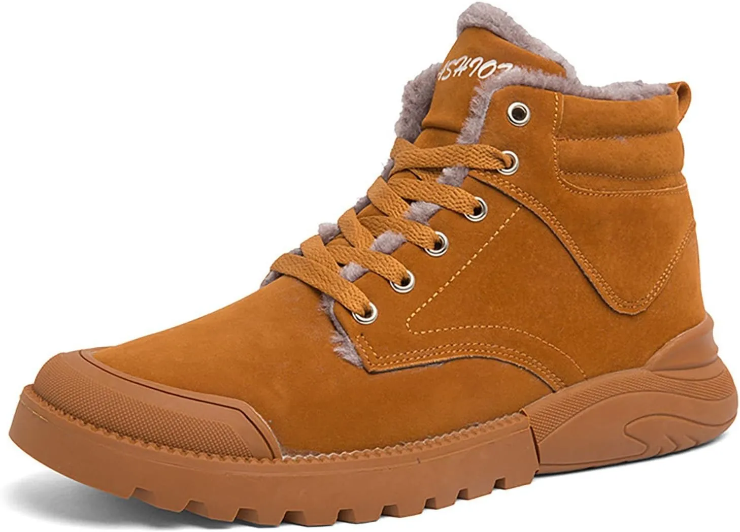 Mens Work Boots Slip On Hiking Sneakers Fur Lined Ankle Boot Women Safety Toe Shoes Slip Resistant Composite Safety Toe Waterproof Industrial Casual Hike Grounded Footwear