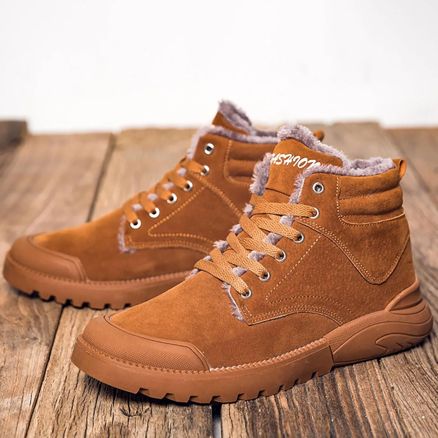 Mens Work Boots Slip On Hiking Sneakers Fur Lined Ankle Boot Women Safety Toe Shoes Slip Resistant Composite Safety Toe Waterproof Industrial Casual Hike Grounded Footwear