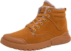 Mens Work Boots Slip On Hiking Sneakers Fur Lined Ankle Boot Women Safety Toe Shoes Slip Resistant Composite Safety Toe Waterproof Industrial Casual Hike Grounded Footwear