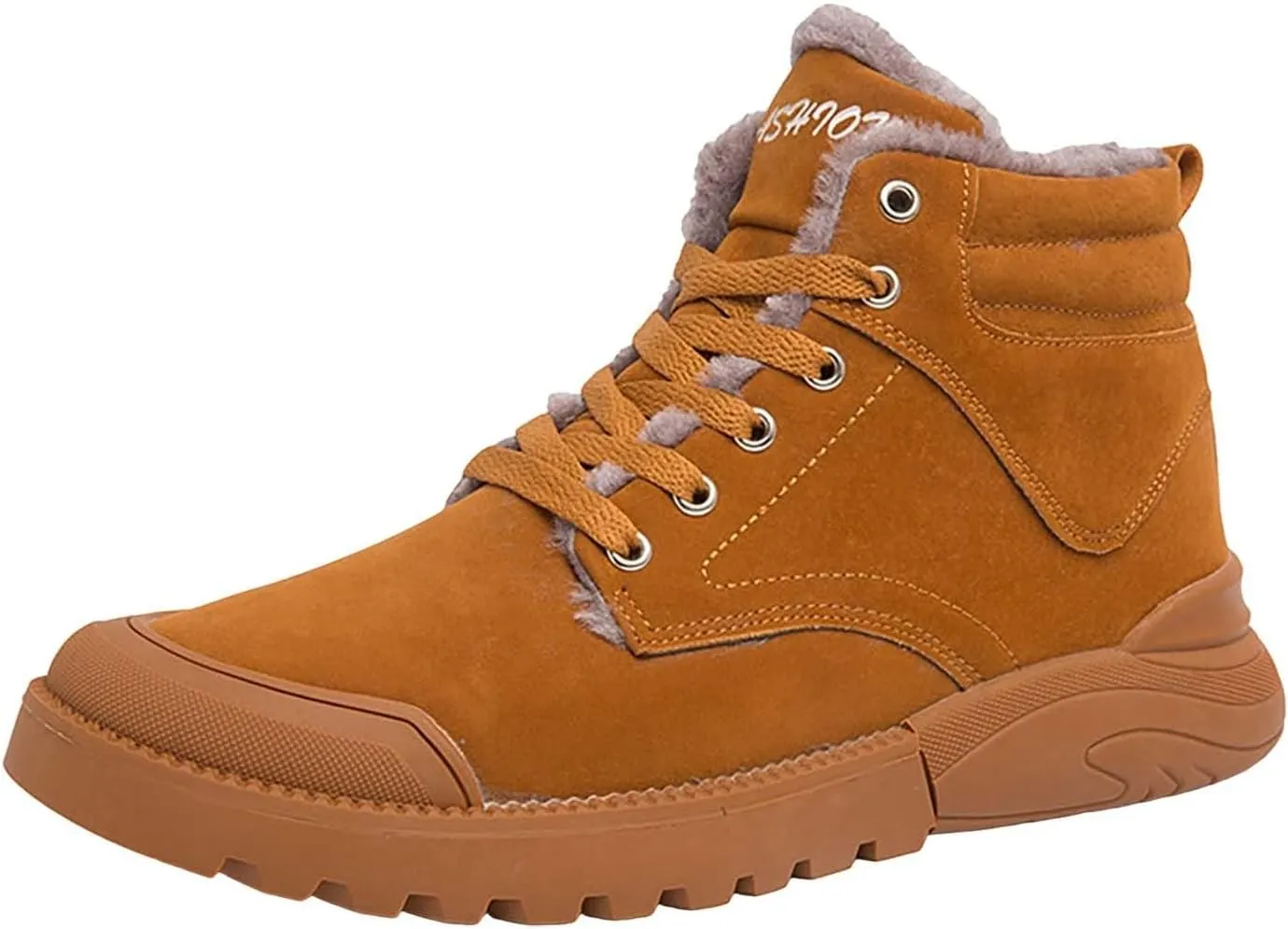 Mens Work Boots Slip On Hiking Sneakers Fur Lined Ankle Boot Women Safety Toe Shoes Slip Resistant Composite Safety Toe Waterproof Industrial Casual Hike Grounded Footwear
