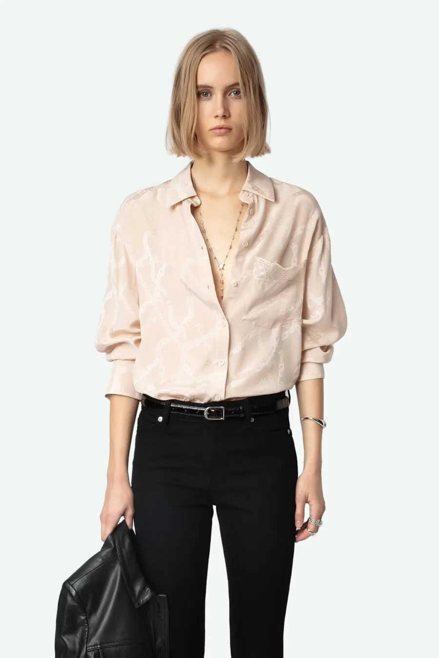 Morning Silk Jacquard Shirt Sweet