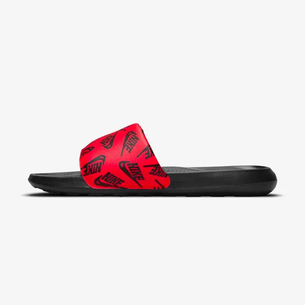 Nike Victori One "All Over Logo" Print Slides (Black/Red)(CN9678-601)