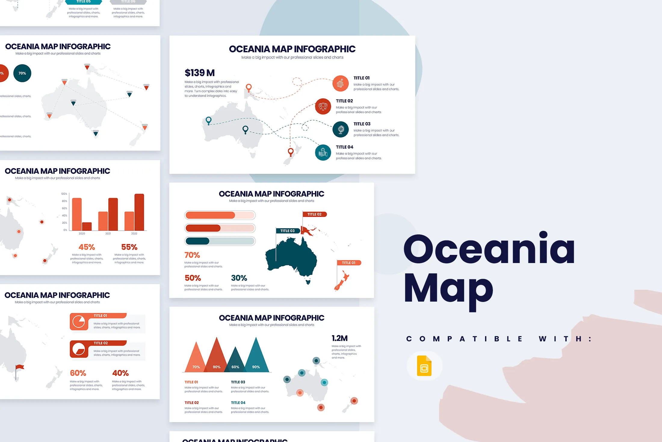 Oceania Map Google Slides Infographic Template