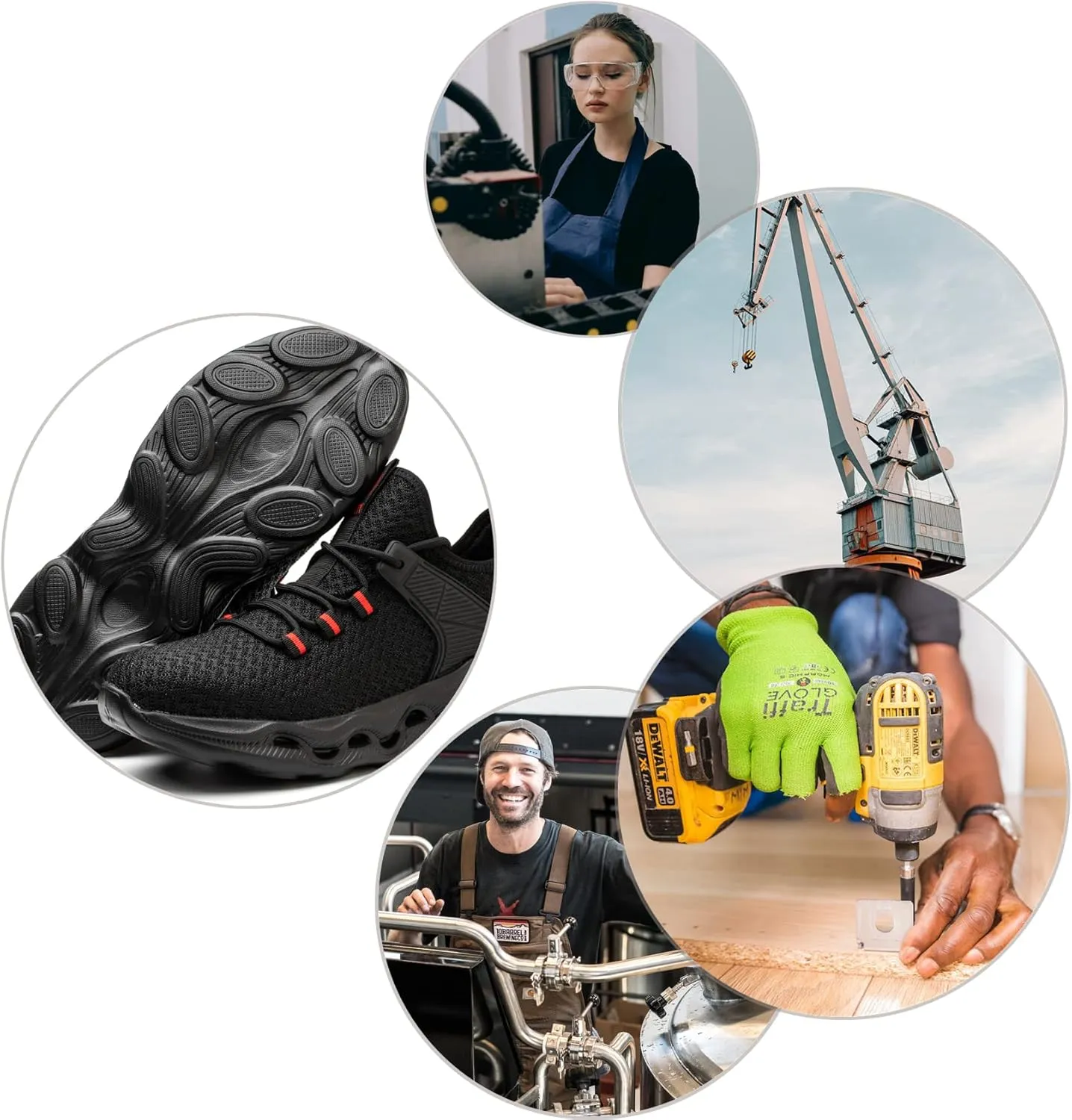 ORISTACO Steel Toe Work Safety Shoes, Breathable Lightweight Non-Slip Cushion