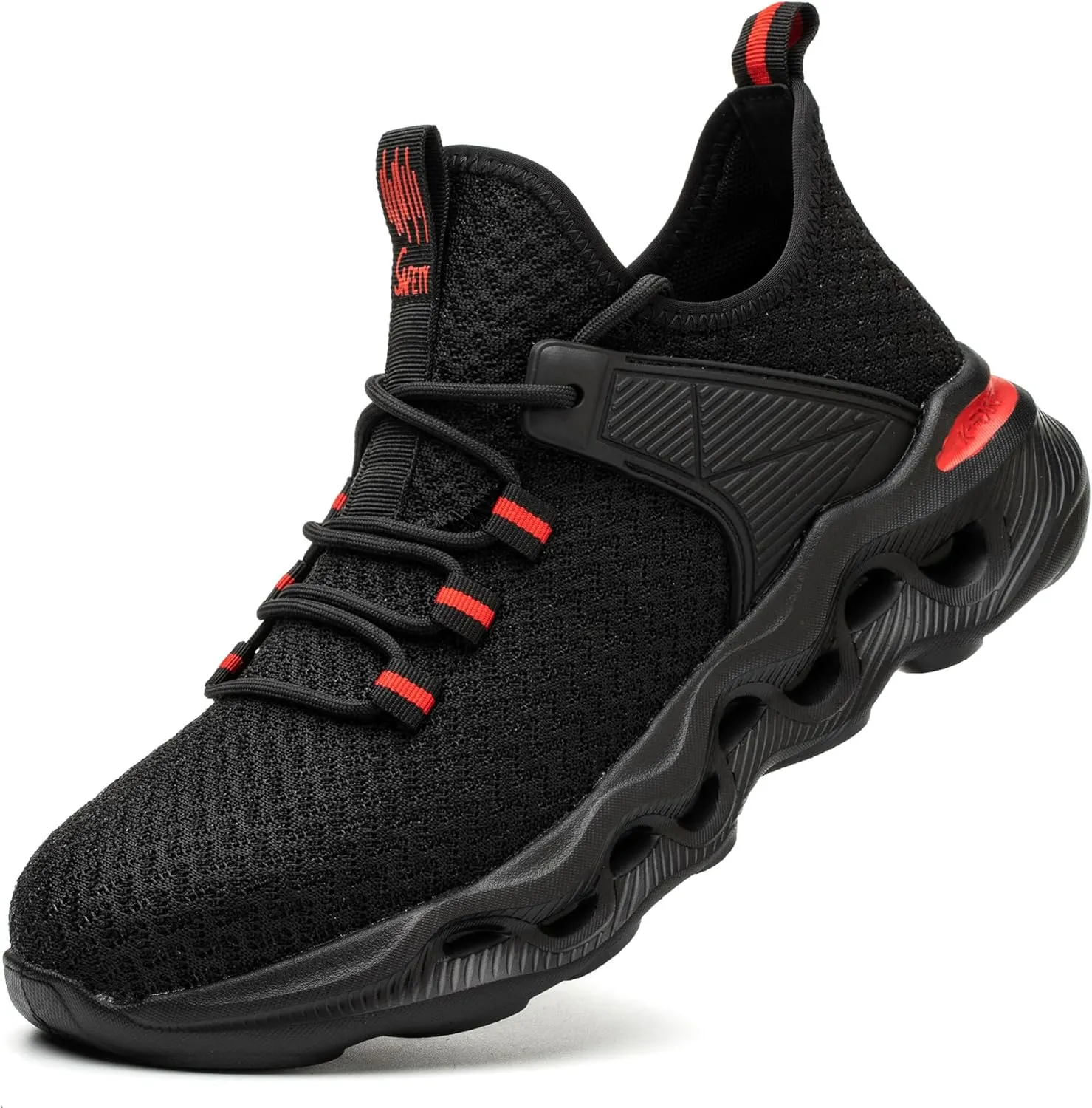 ORISTACO Steel Toe Work Safety Shoes, Breathable Lightweight Non-Slip Cushion