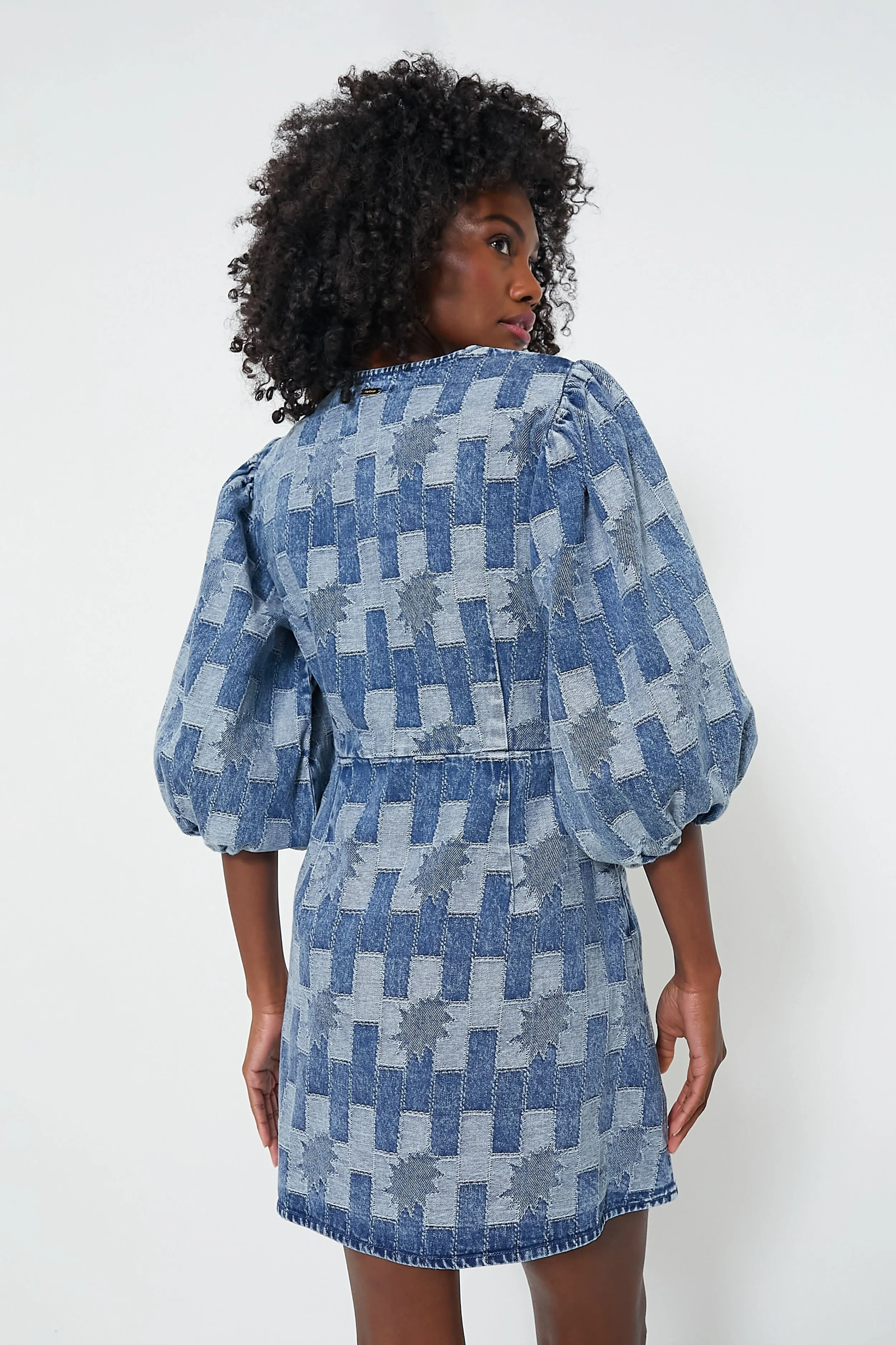 Patchwork Denim Bowhill Mini Dress