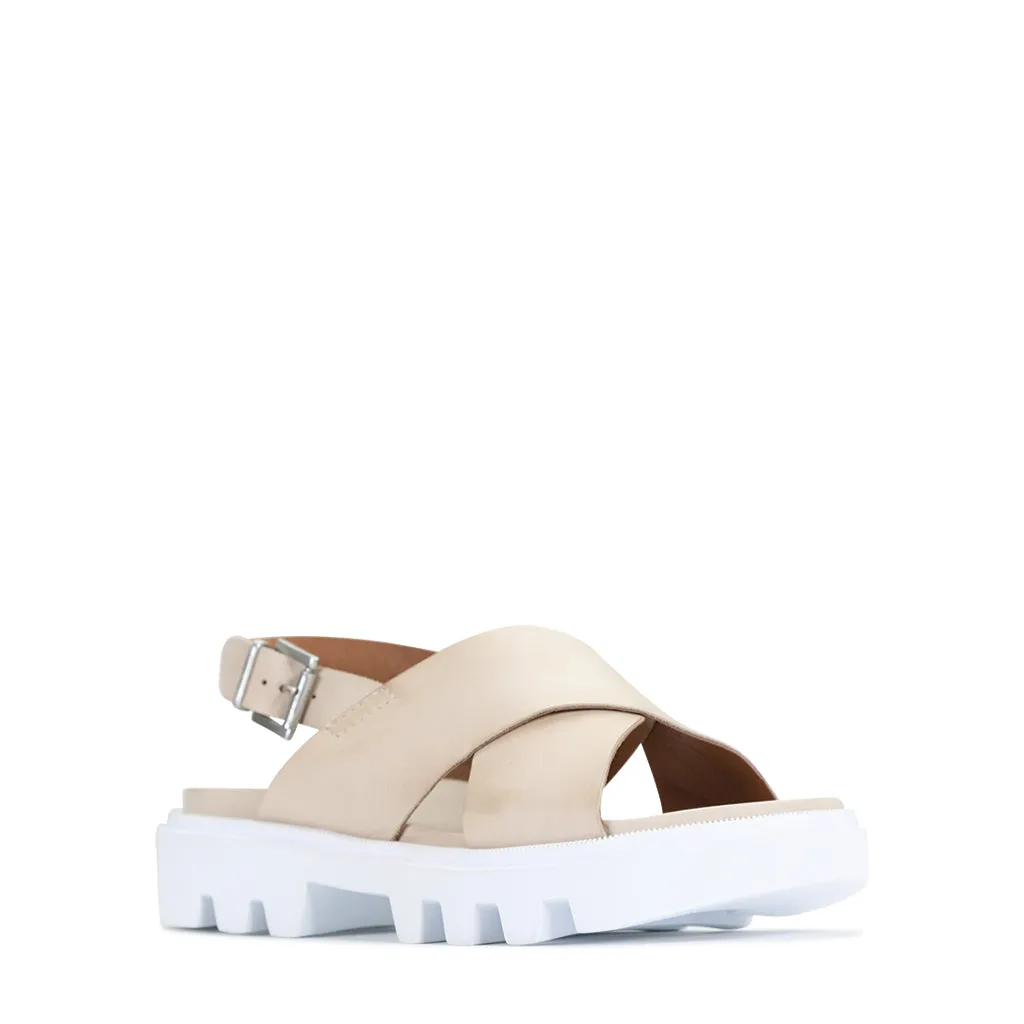 PLUMA LEATHER SLING BACK SANDALS