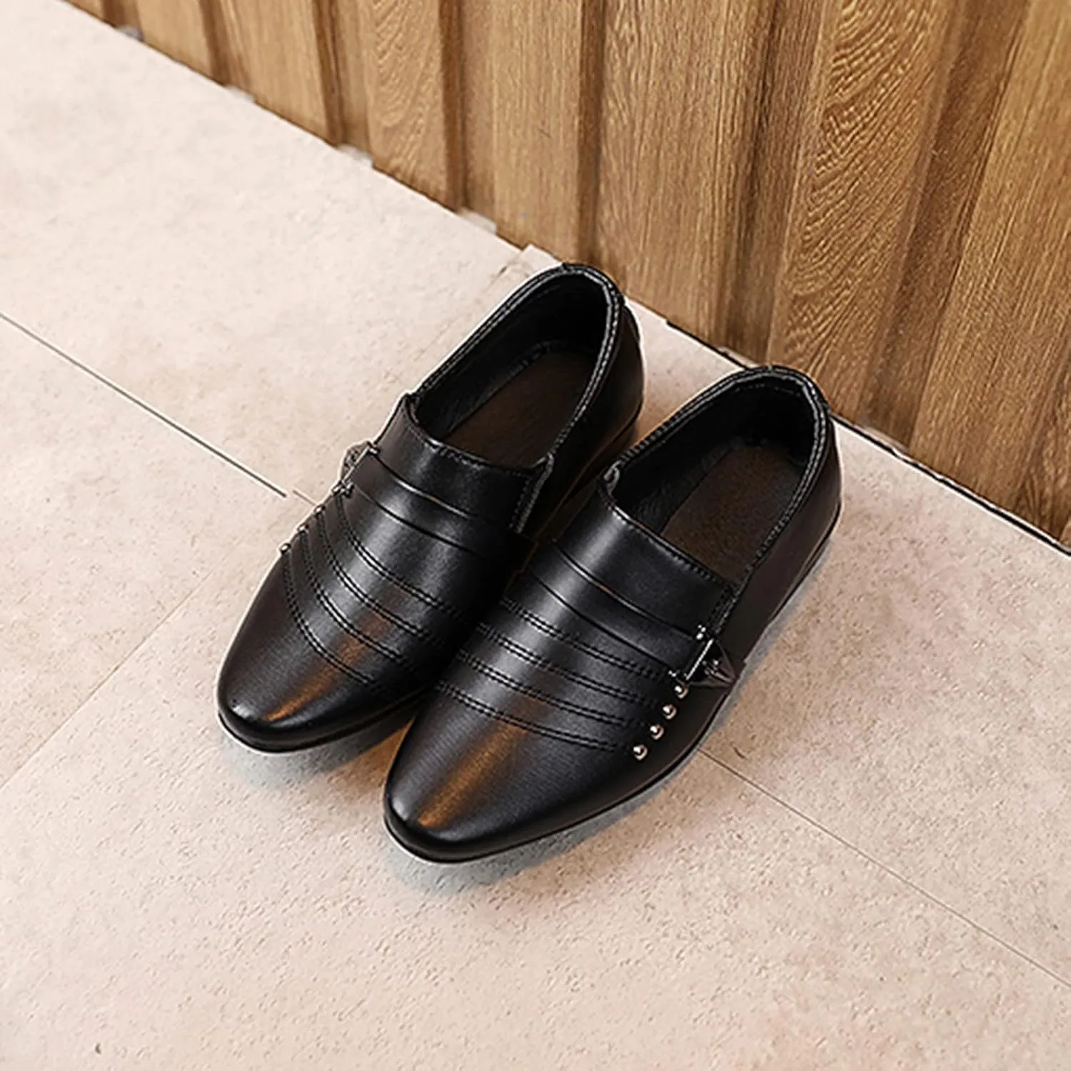 Pointed Toe Ankle Leather Sandals for Kids Baby Boys Girls Flat Non Slip Formal Shoes Fancy Comfy Loafers Sandals