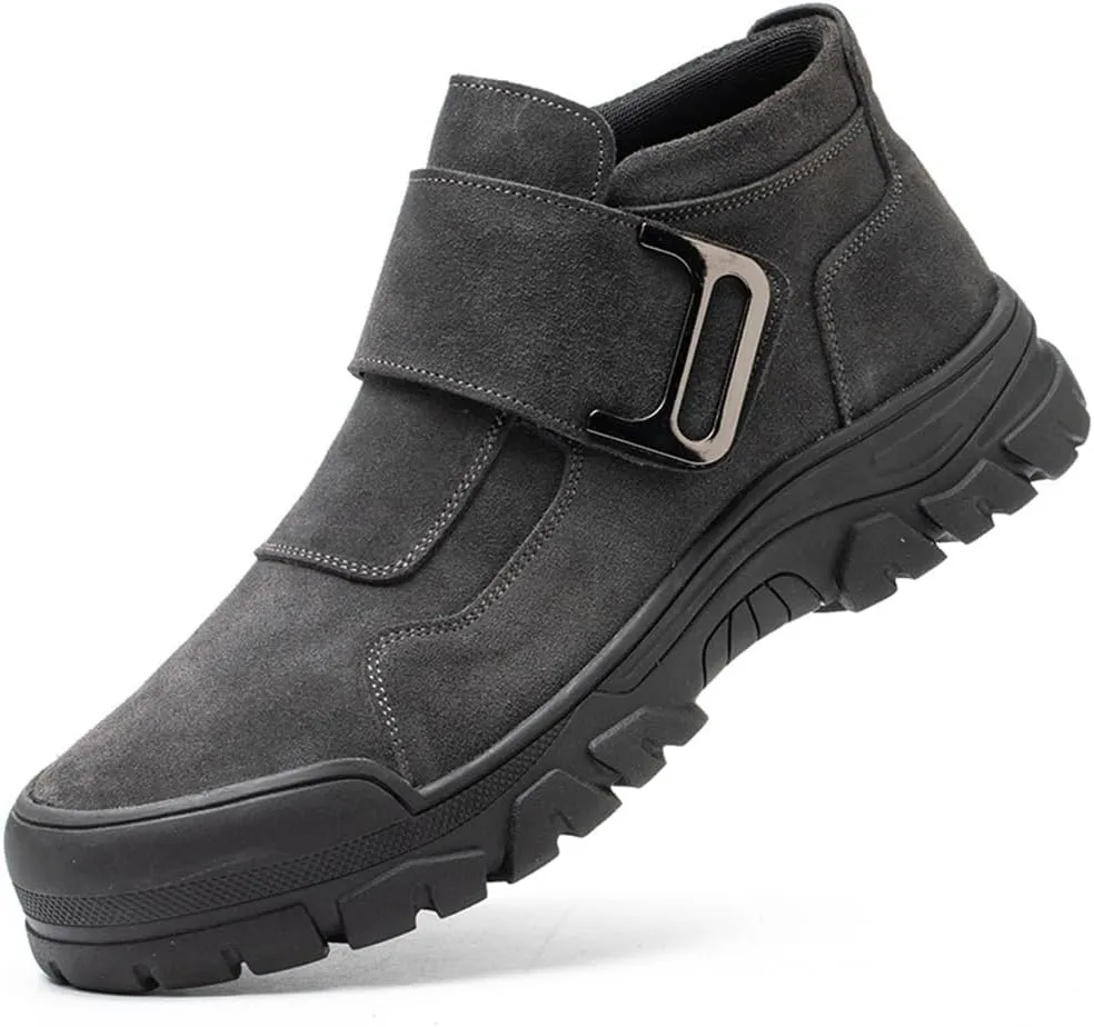 QINGCOMFACAI Steel Toe Shoes for Men Women Puncture Proof Non Slip Safety Work Shoes Comfortable Indestructible Construction Composite Toe Welder Boots