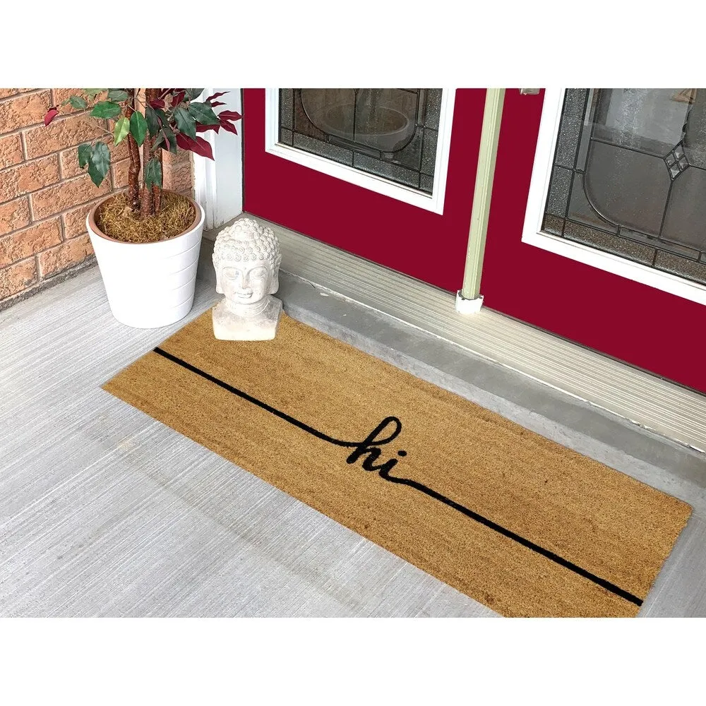 "Hi" Large Coir Double Door Mat