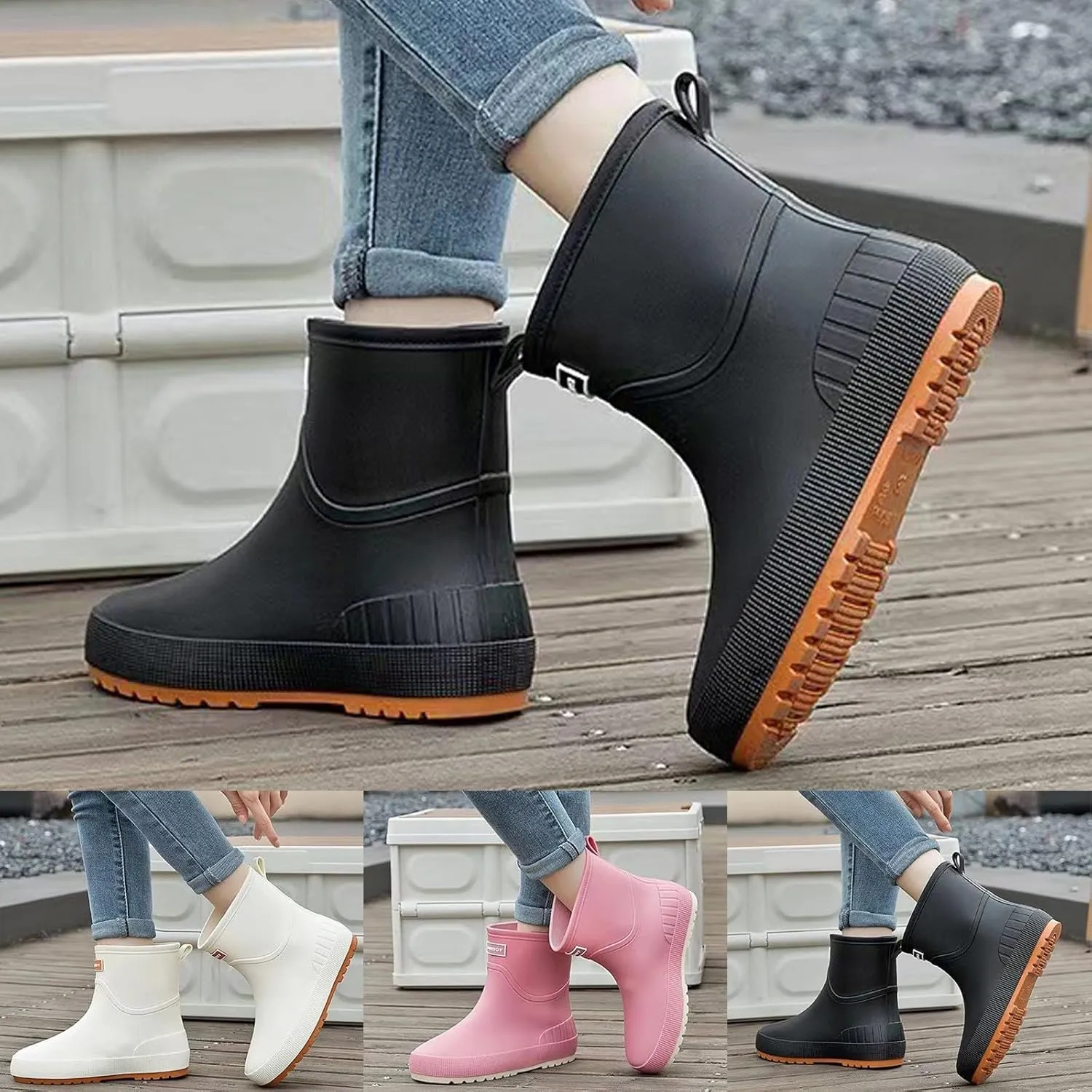 Rain Boots for Women Waterproof Anti-Slipping Rain Boots Garden Shoes Outdoor Work Boot for Hunting Gardening Farming