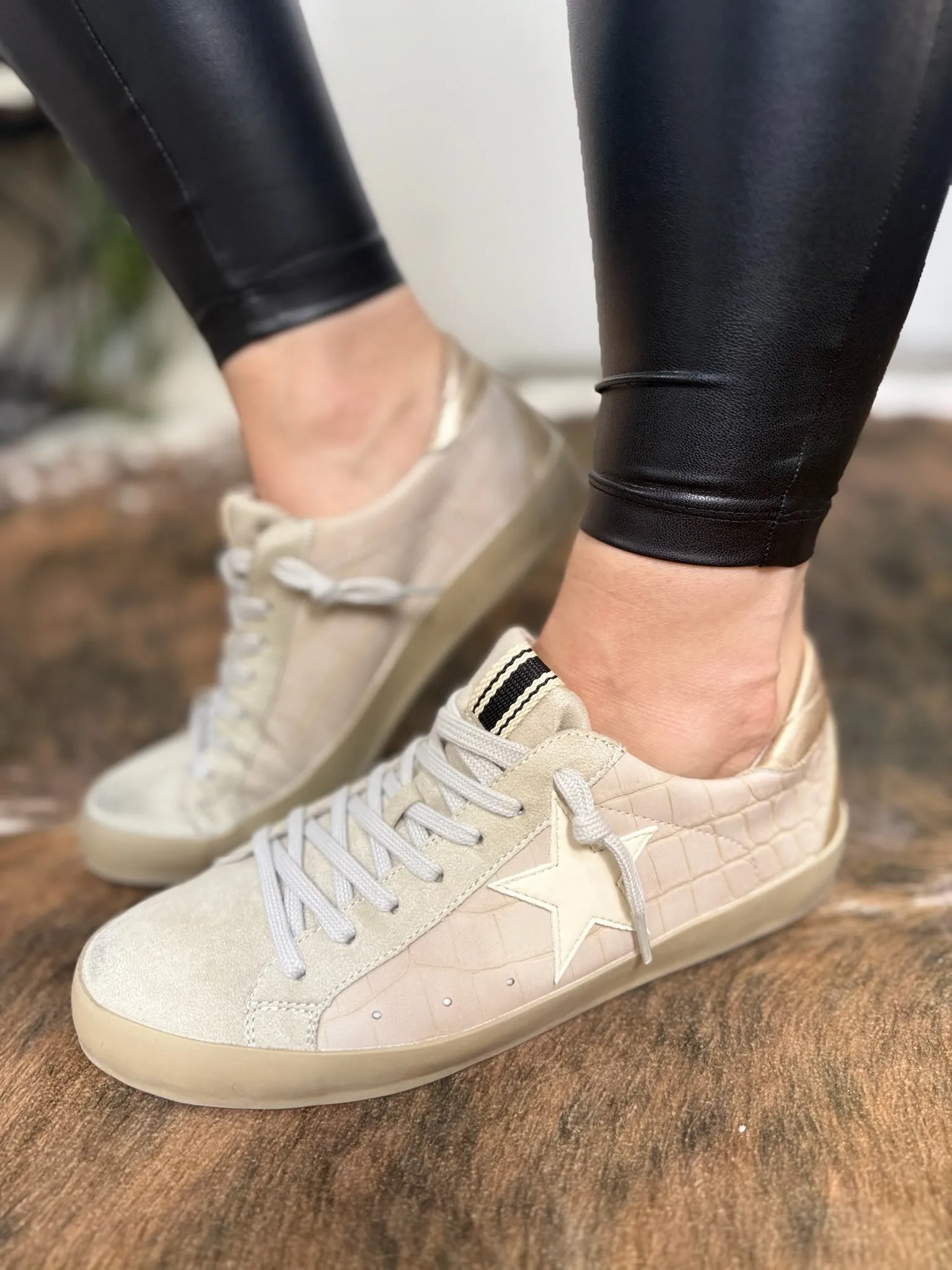SALE* Paula Shu Shop Sneakers - SAND CROCO