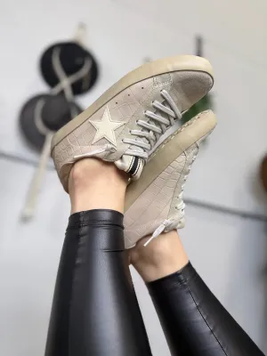 SALE* Paula Shu Shop Sneakers - SAND CROCO