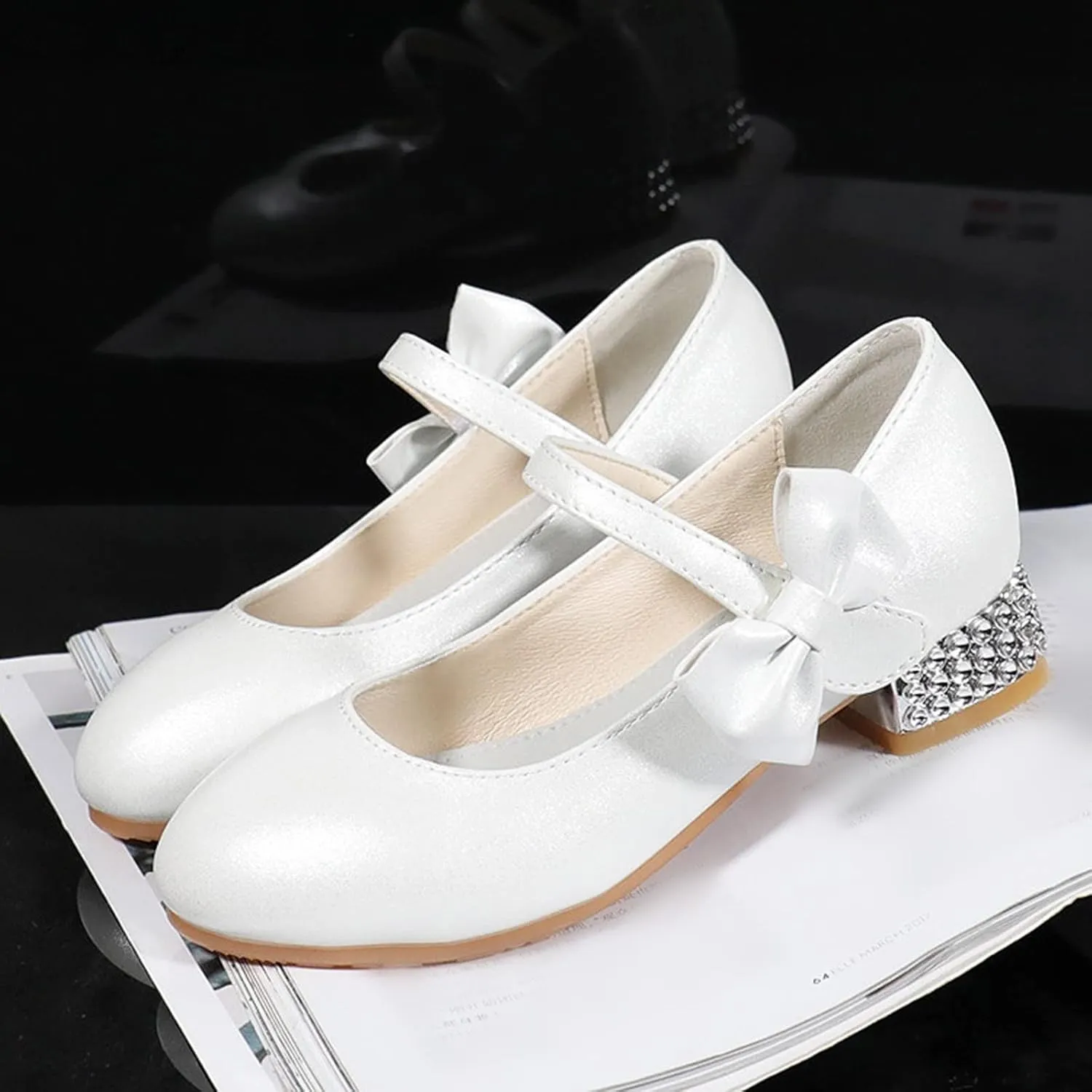 Shoes Low Heel Toddler Girls Dress Shoes Cute Bowknot Patent Mary Jane Flower Girls Wedding School Party Shoes
