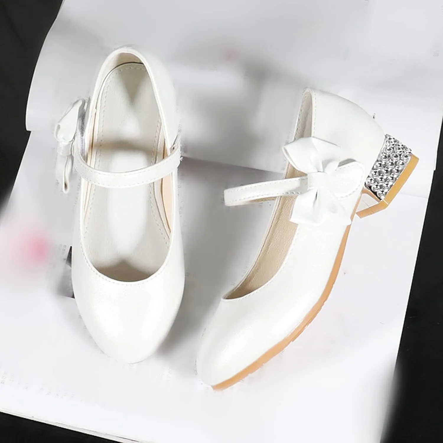 Shoes Low Heel Toddler Girls Dress Shoes Cute Bowknot Patent Mary Jane Flower Girls Wedding School Party Shoes