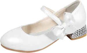 Shoes Low Heel Toddler Girls Dress Shoes Cute Bowknot Patent Mary Jane Flower Girls Wedding School Party Shoes