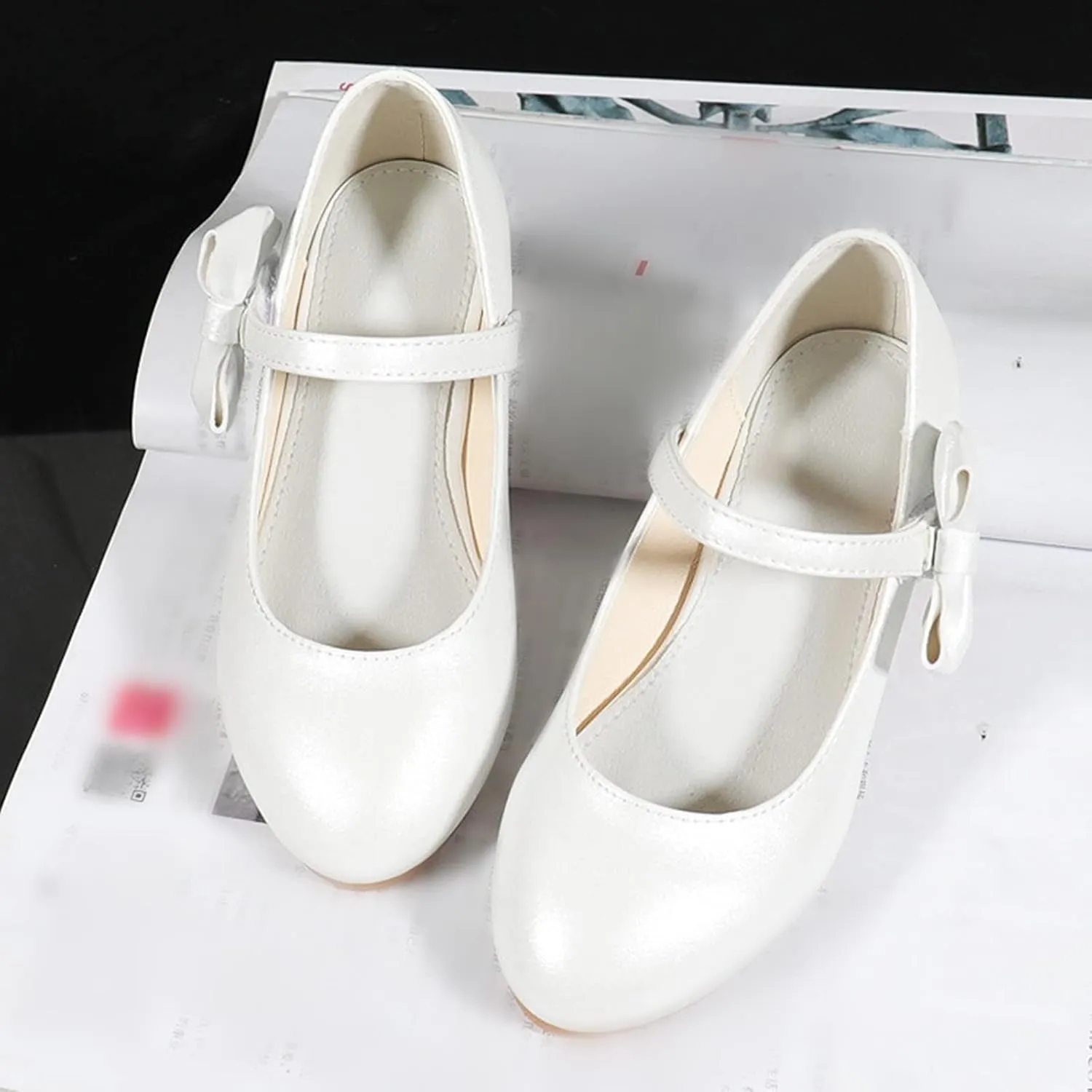Shoes Low Heel Toddler Girls Dress Shoes Cute Bowknot Patent Mary Jane Flower Girls Wedding School Party Shoes
