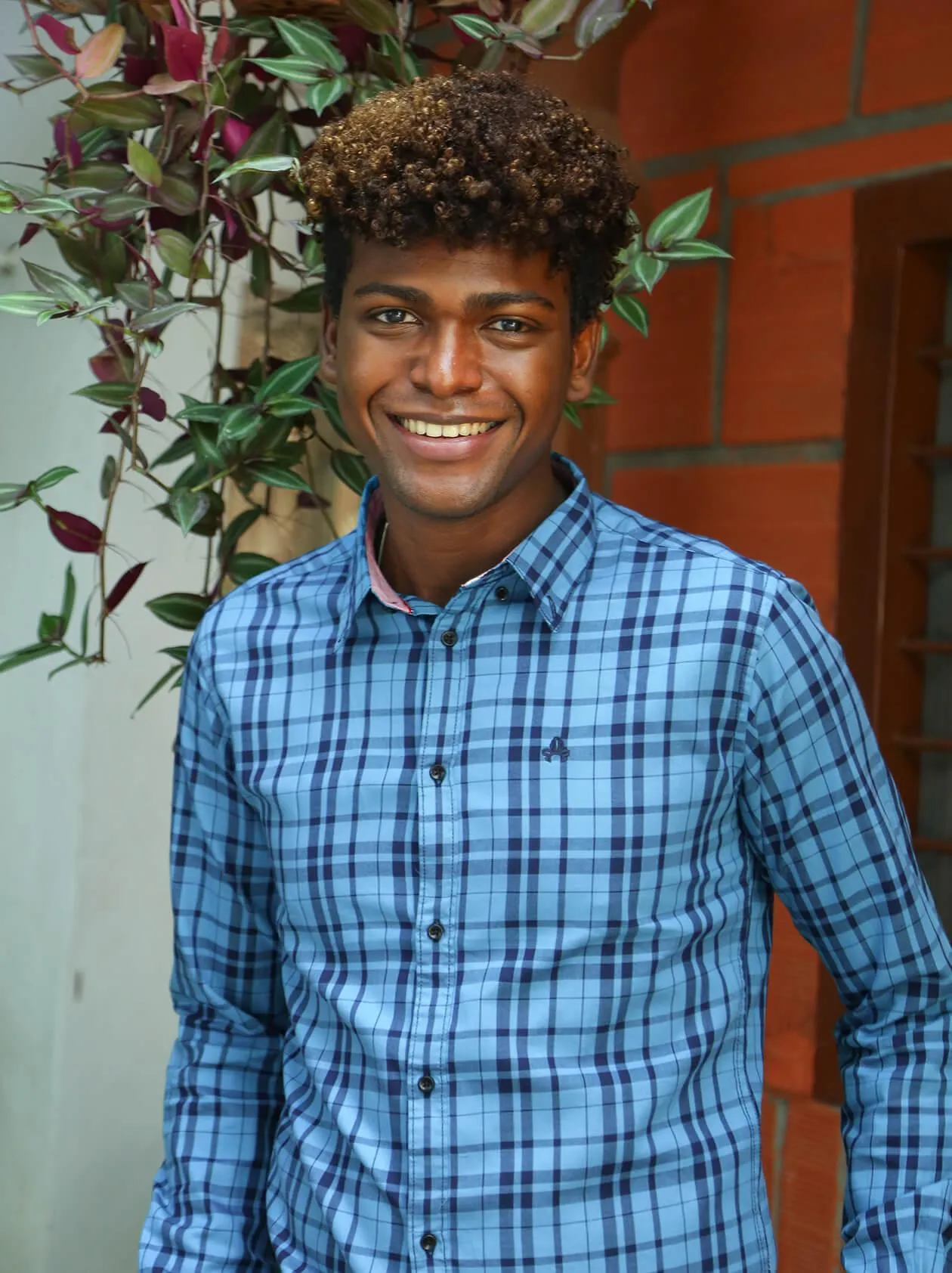 Sky Blue Checks Shirt for Men (GBM9002)