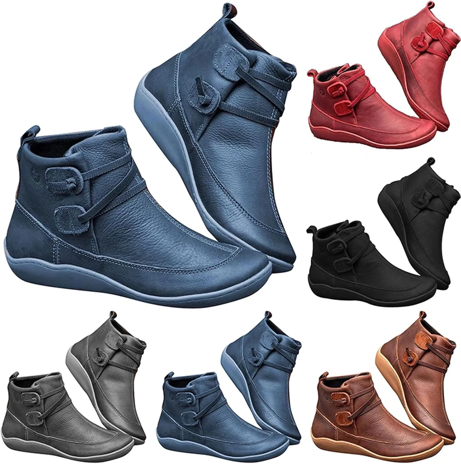 Snow Boots for Women Ankle Comfort Booties for Women Women's Boots Wide Width Boot Shoes for Women Closed Toe Indoor and Outdoor Pump Closed Toe Stacked Heel