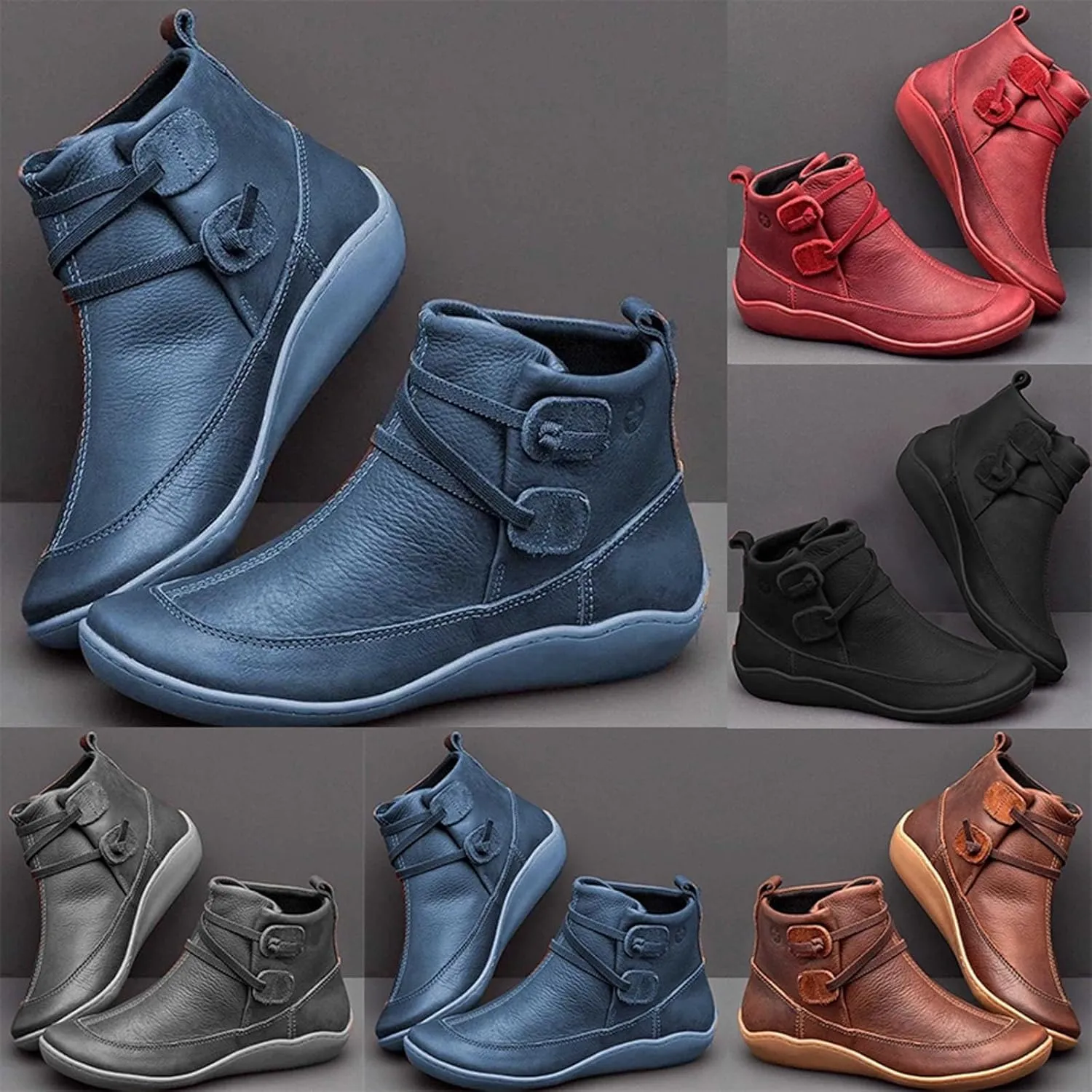 Snow Boots for Women Ankle Comfort Booties for Women Women's Boots Wide Width Boot Shoes for Women Closed Toe Indoor and Outdoor Pump Closed Toe Stacked Heel