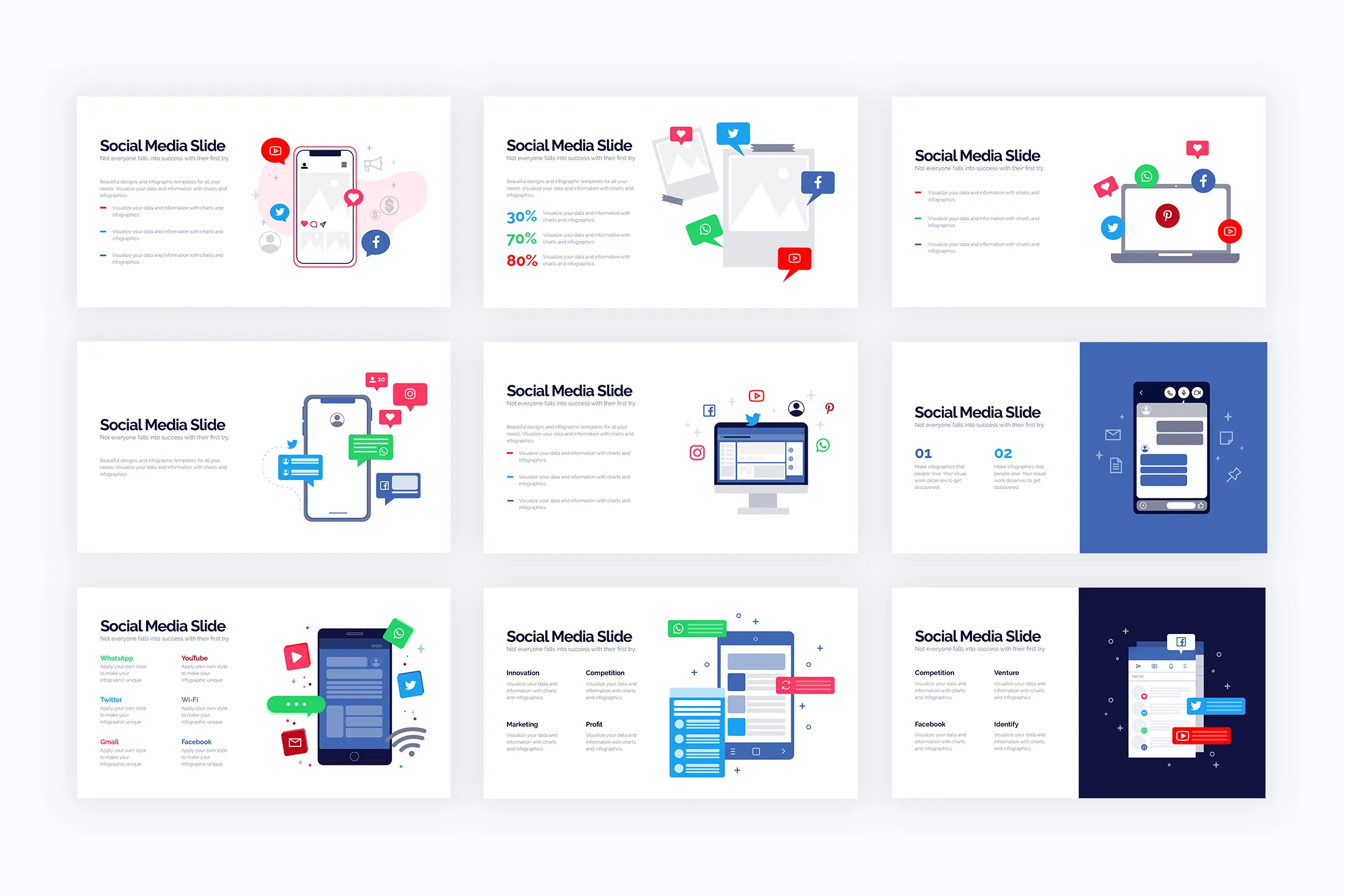 Social Media Google Slides Infographics