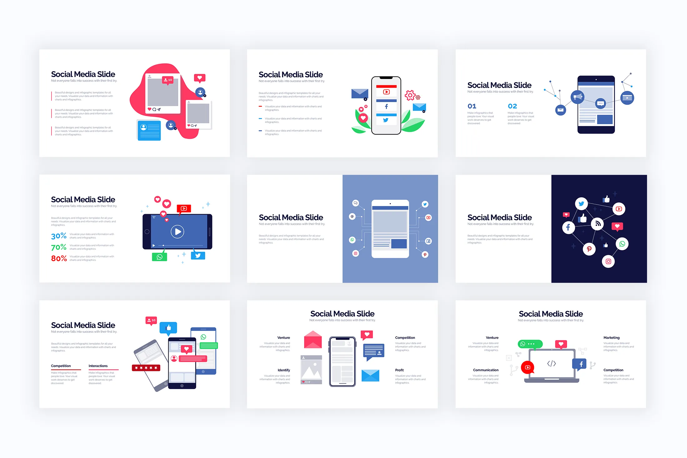 Social Media Google Slides Infographics