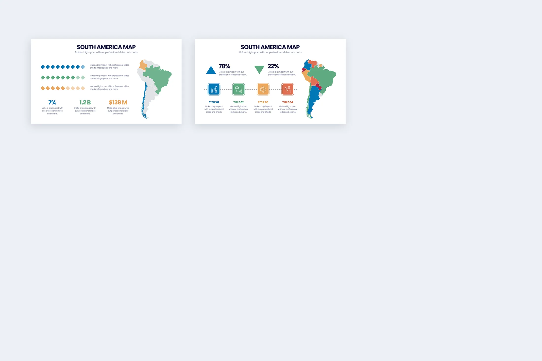 South America Map Illustrator Infographic Template